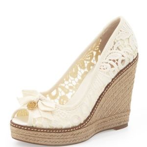 Tory Burch Jackie Lace Espadrille Wedge